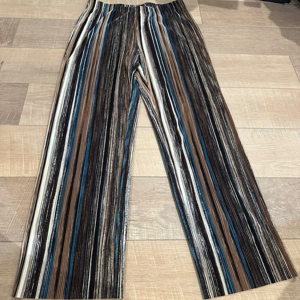 TRAVELERS COLLECTION WOMENS SIZE 1 PANTS BROWN STRIPE US SIZE 8